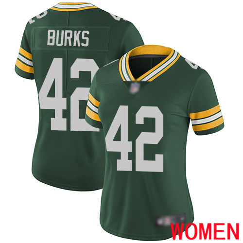 Green Bay Packers Limited Green Women #42 Burks Oren Home Jersey Nike NFL Vapor Untouchable